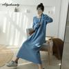 Plus Size Autumn Winter Women Sweater Midi Dress Black Apricot Coffee Blue Knitting Baggy Dress Oversized Warm Knit Ladies Dress