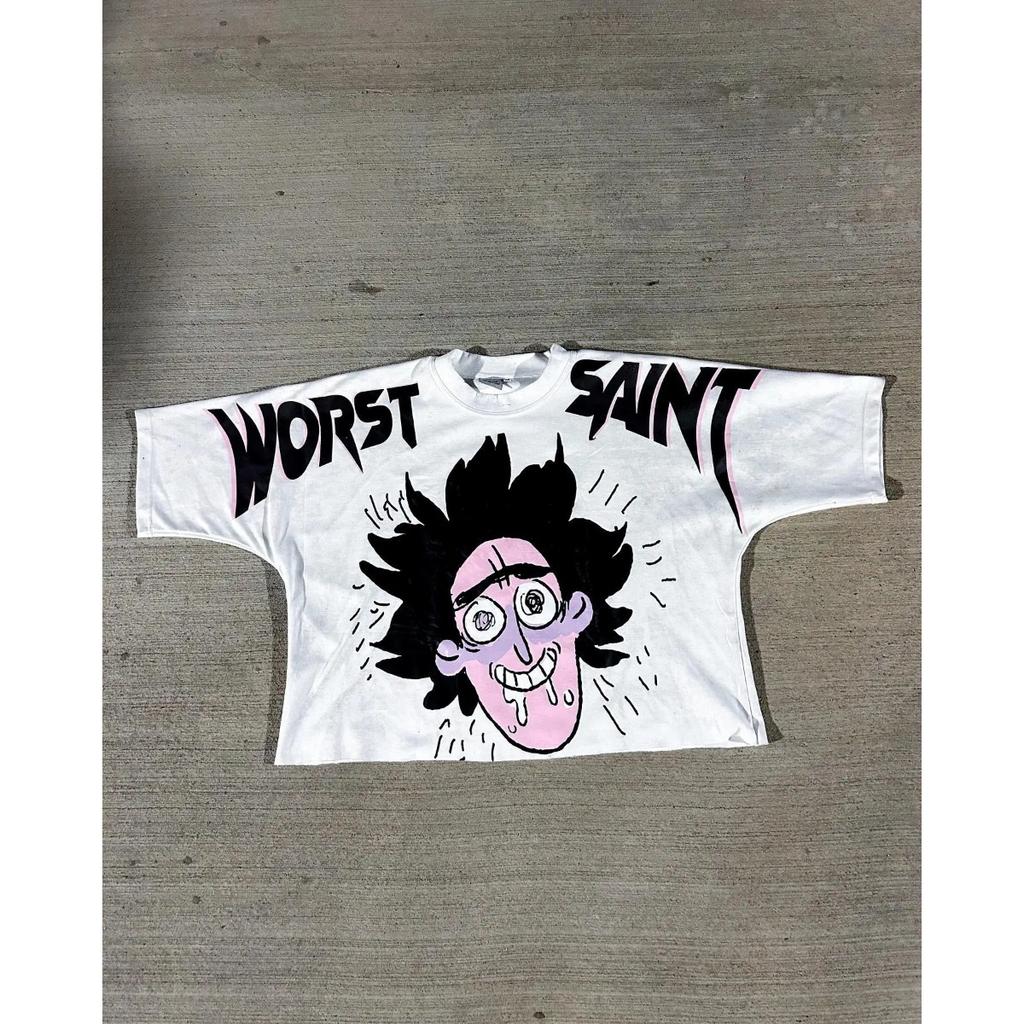 RogueWave Harajuku Graphic Print Oversized T Shirt Goth Casual Cotton Short Sleeve Tops