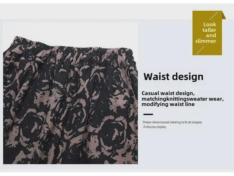 Женская богемная миди-юбка А-силуэта с цветочным принтом из хлопка и льна