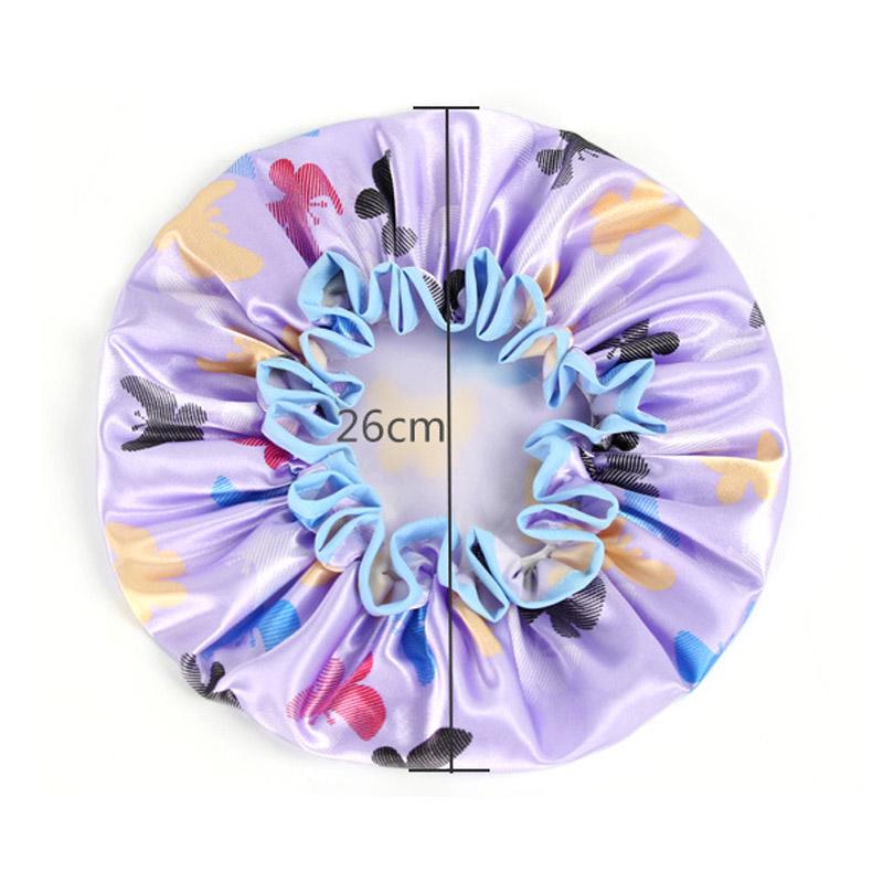 Waterproof Shower Hair Cap Butterfly Women Shower Cap Double Layer Bathing Cap Hat ARI