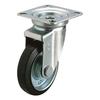 YUEI Caster: J Series J-Type Swivel Caster, Rubber (Steel Wheel, B Included), Wheel Diameter 100, Manufacturer Model: WJ-100