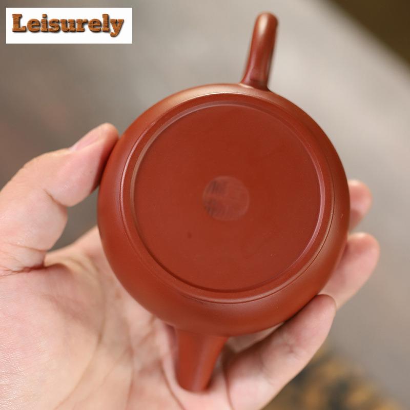 190 мл чайник ручной работы из фиолетовой глины Исин, ручной работы, колокольчик и барабан, чайник из сырой руды Чжу, чайный сервиз Zisha, принадлежности для питья, подарок