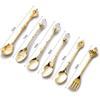 Mini Royal Style Cutlery Set 6pcs Spoons Fork Vintage Carved Dessert Spoons Kitchen Tableware Dinnerware Set