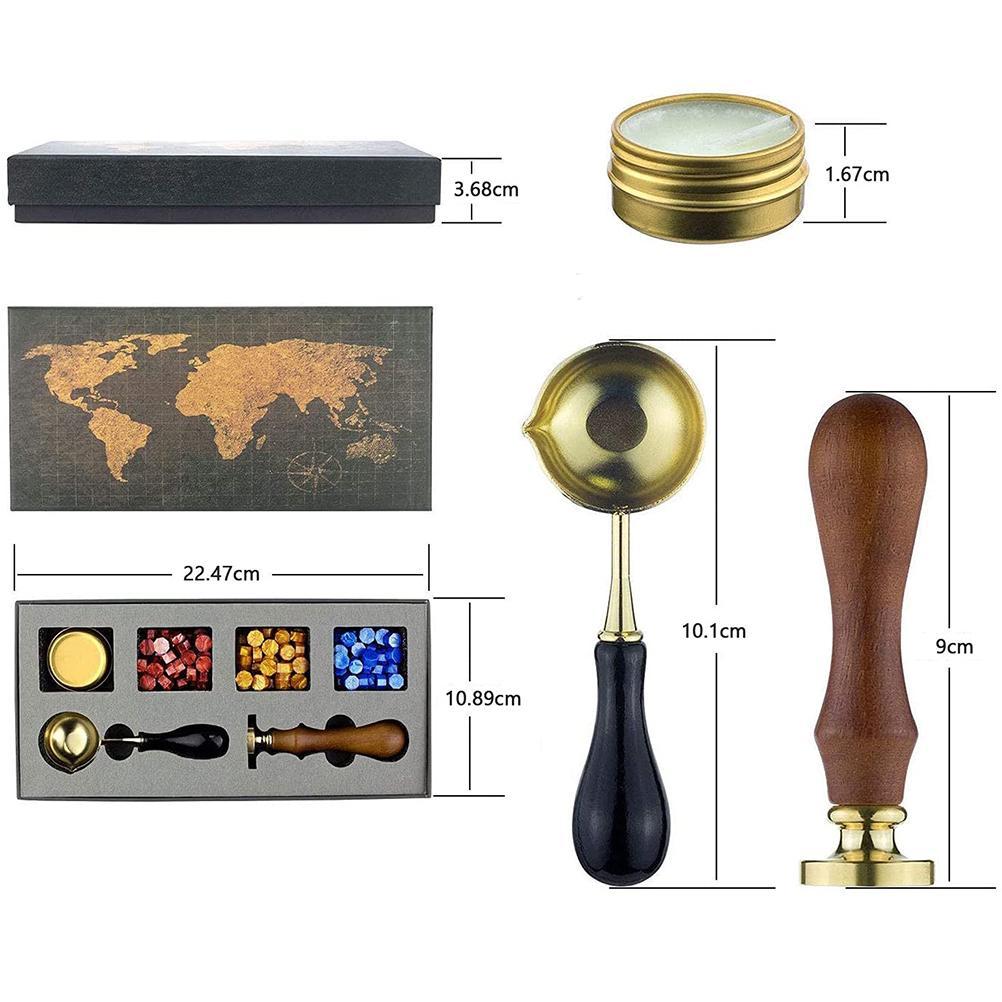 Sealing Stamps Sealing Wax Kit Wedding Invitation Decorative Wax Dipping Pot Set Stamping Plates Packaging Craft