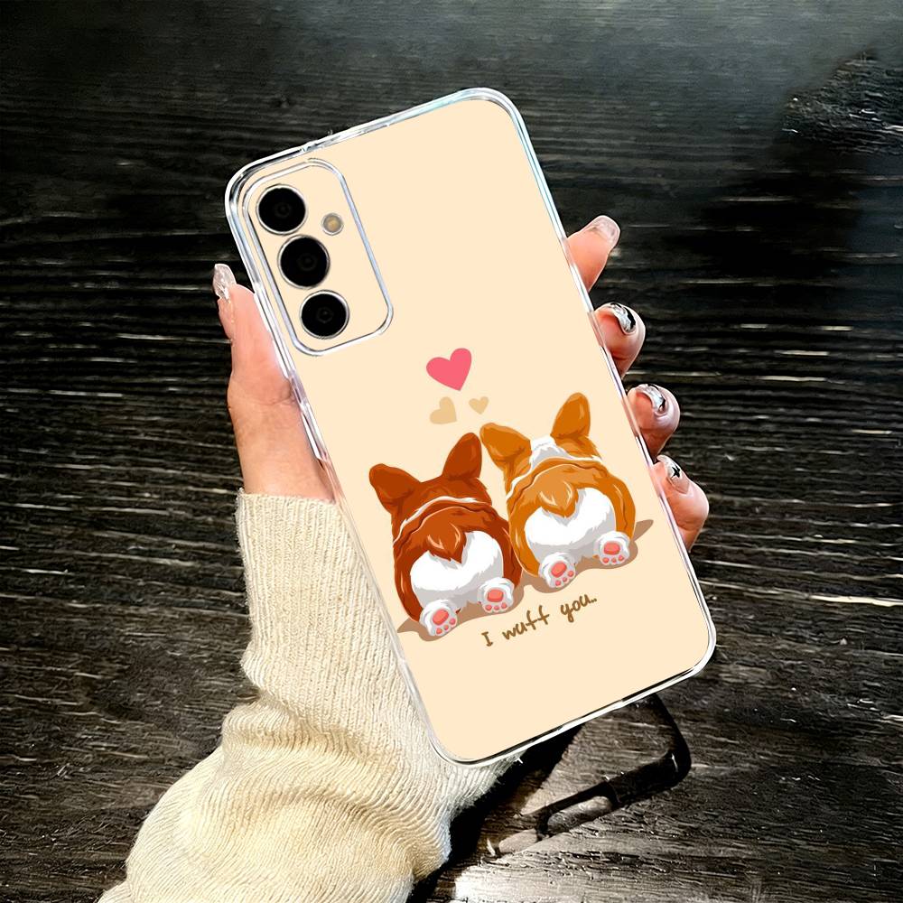C-Корги Питомец Милый Пес Мультяшный Чехол Для Телефона Для SamsungA10,12,20,21S,30,31,40,50,51,52,70,71 Прозрачный Чехол