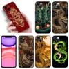 Fashion Dragon Pattern Phone Case For Apple iPhone 12 13 Mini 11 14 15 Pro Max 7 8 Plus X XR XS SE 2020 2022 Black Silicone Case