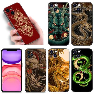 Модный чехол для телефона с рисунком дракона для Apple iPhone 12 13 Mini 11 14 15 Pro Max 7 8 Plus X XR XS SE 2020 2022 черный силиконовый чехол