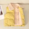 Детский пуховый хлопковый жилет с флисовой подкладкой, верхняя одежда, жилет, осенне-зимний кардиган с лацканами, теплое пальто