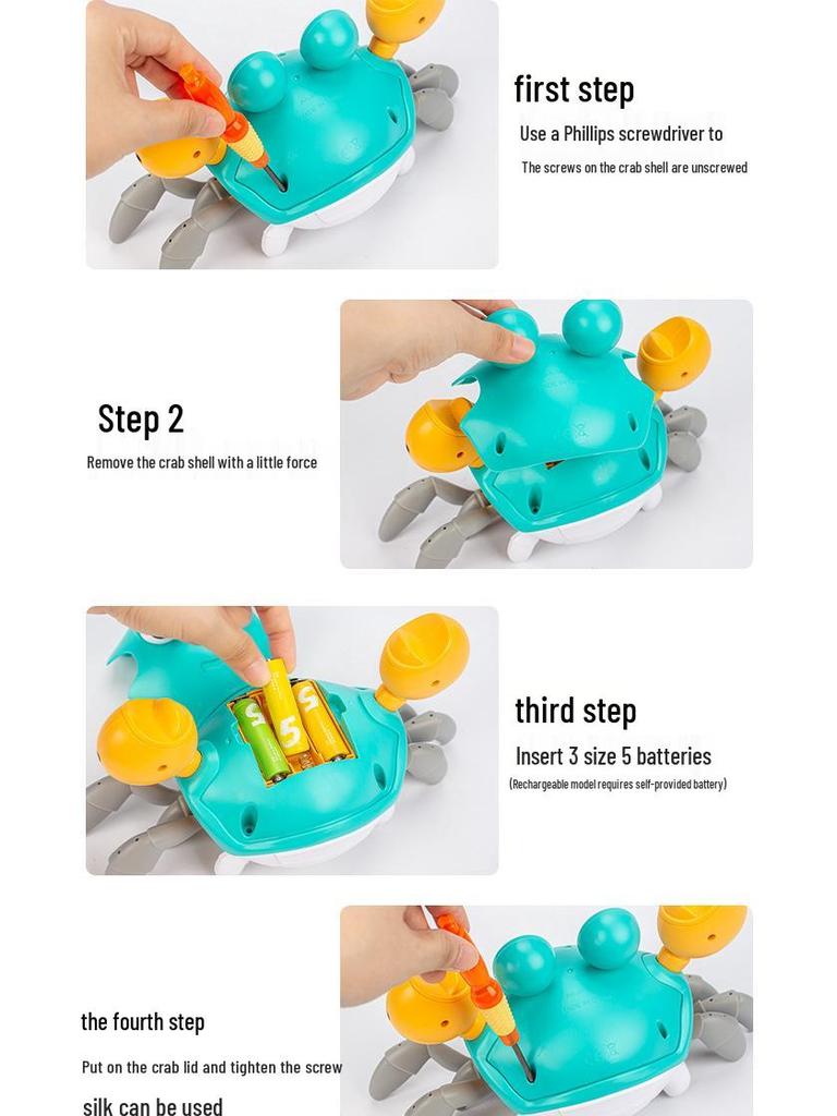 Индукционная игрушка «Ползающий краб» для детей 1-2 лет - Увлекательная и развивающая для мальчиков и девочек