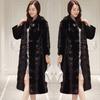 New Velvet Imitation Mink Coat for Women Full Mink Long Hooded Over Knee Mink Fur for Women's Winter Warmth