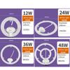 AC 220V 240V 12W 24W 36W 48w белые светодиодные лампы чипы PANEL Circle Light Круглая потолочная панель источник круглая панель Высокое качество