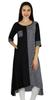 Women A-Line Rayon Black Kurta Designer Kurti With Pockets Asymmetrial Hem Casual Summer