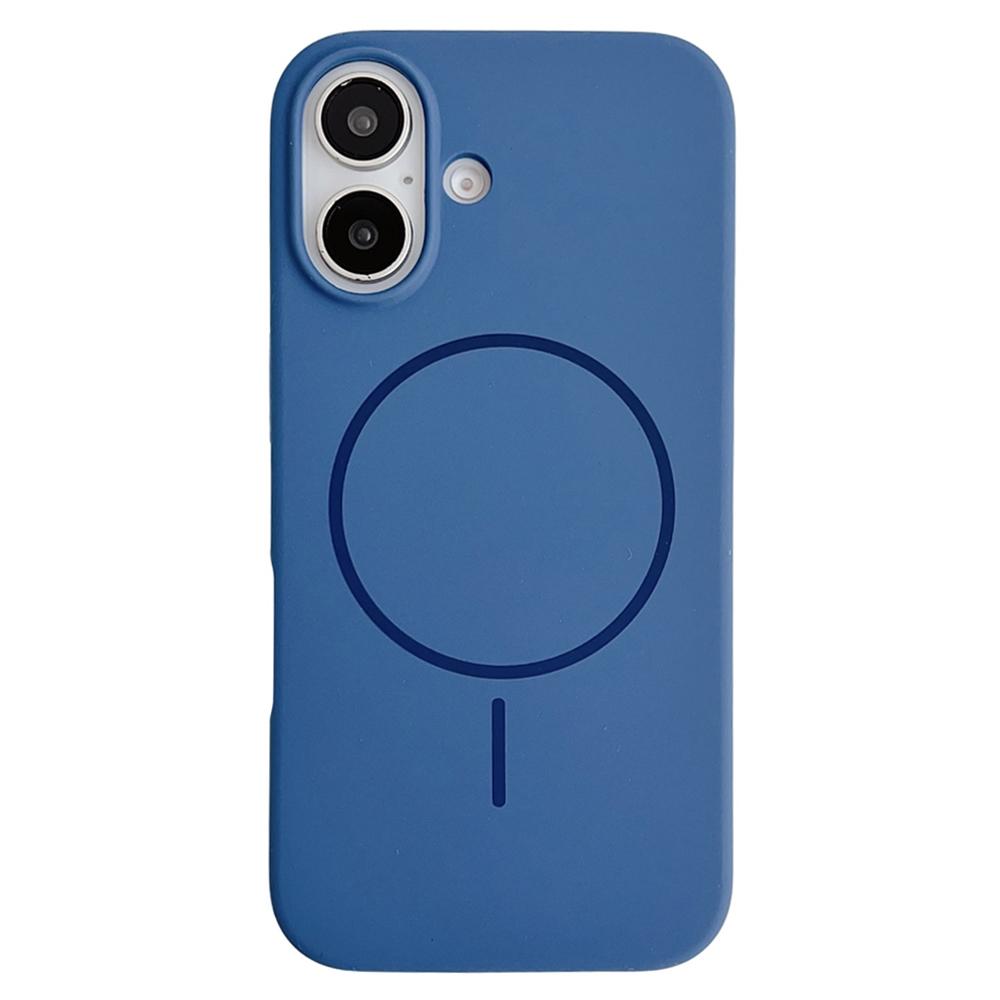 For iPhone 16 Case Compatible with MagSafe Silicone Phone Back Cover - Dark Blue
