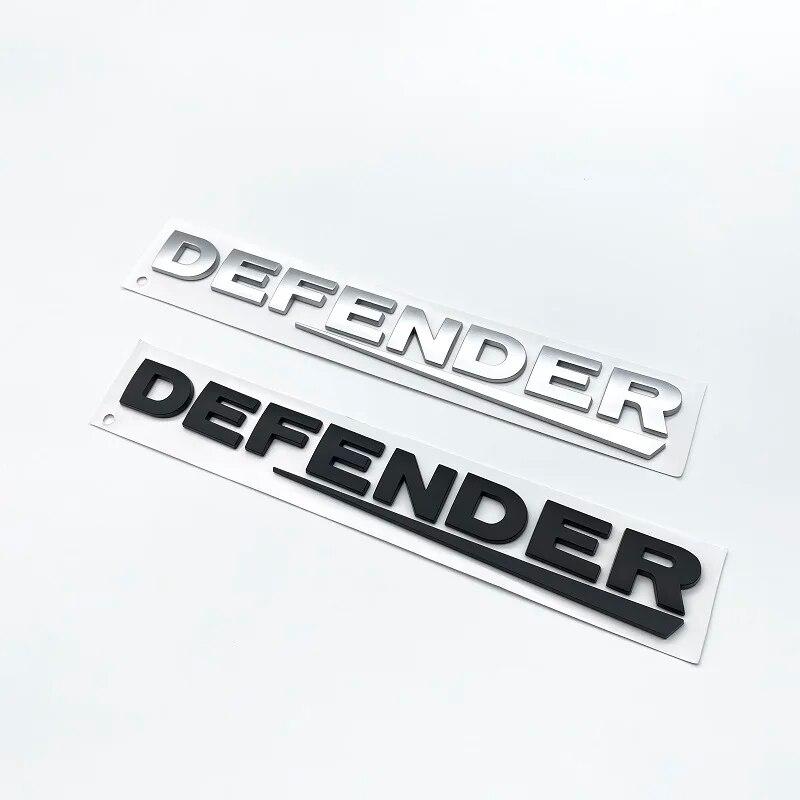 Стайлинг автомобиля, установка переднего капота и нижней части багажника, наклейка, глянцевая черная эмблема из углеродного волокна с буквами для значка Land Rover DEFENDER