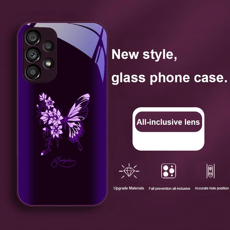 Verde Mariposa Для Samsung Galaxy Note 8 9 S10 Plus S20 S21 FE S23 Ultra A70 72 73 50 51 52 53 Закаленное Стекло Чехол для Телефона