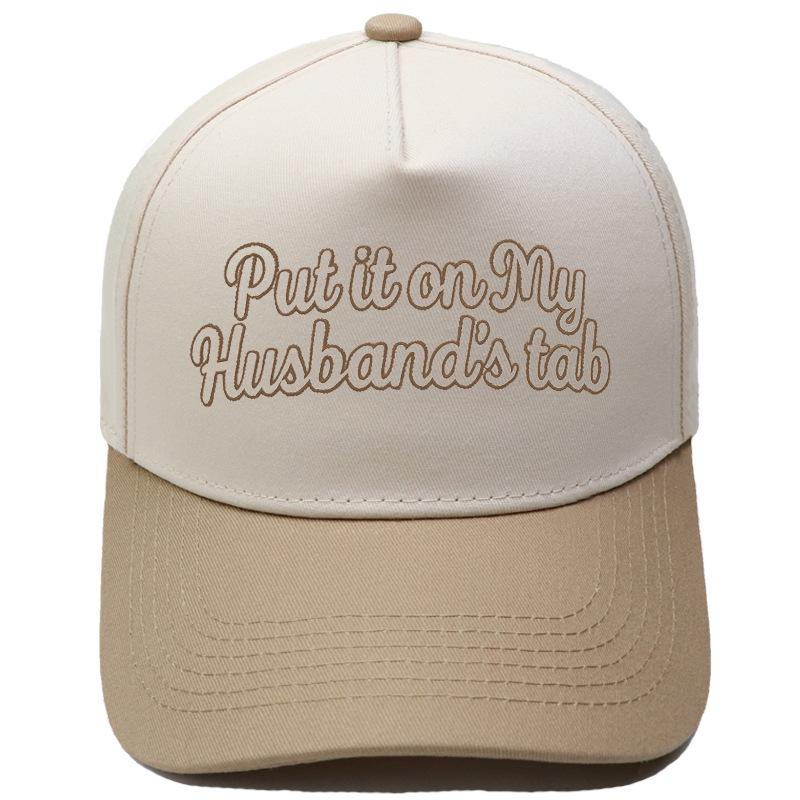 Put it on my Husband's tab Truck driver hat Embroidery color matching baseball cap Casual woman