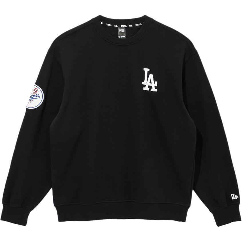 New Era SS25 MLB Логотип Los Angeles Dodgers Буквы Круглый вырез Свитшот с длинным рукавом Унисекс свитшот Черный 14536465
