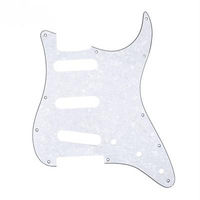 Musiclily 11-отверстий SSS пикгард для электрогитар Fender USA/Mexico Standard ST Stratocaster, 4-слойный белый перламутр