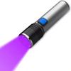 Zoomable UV Flashlight Rechargeable Ultra Violet Light Torch  Anti-counterfeiting