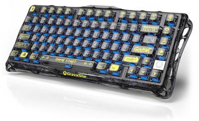 GravaStar Mercury K1 Lite Механическая игровая клавиатура Беспроводная Прозрачная раскладка клавиш Бесключевой цифровой ключ 80 клавиш Совместимость с горячей заменой Bluetooth-подключение