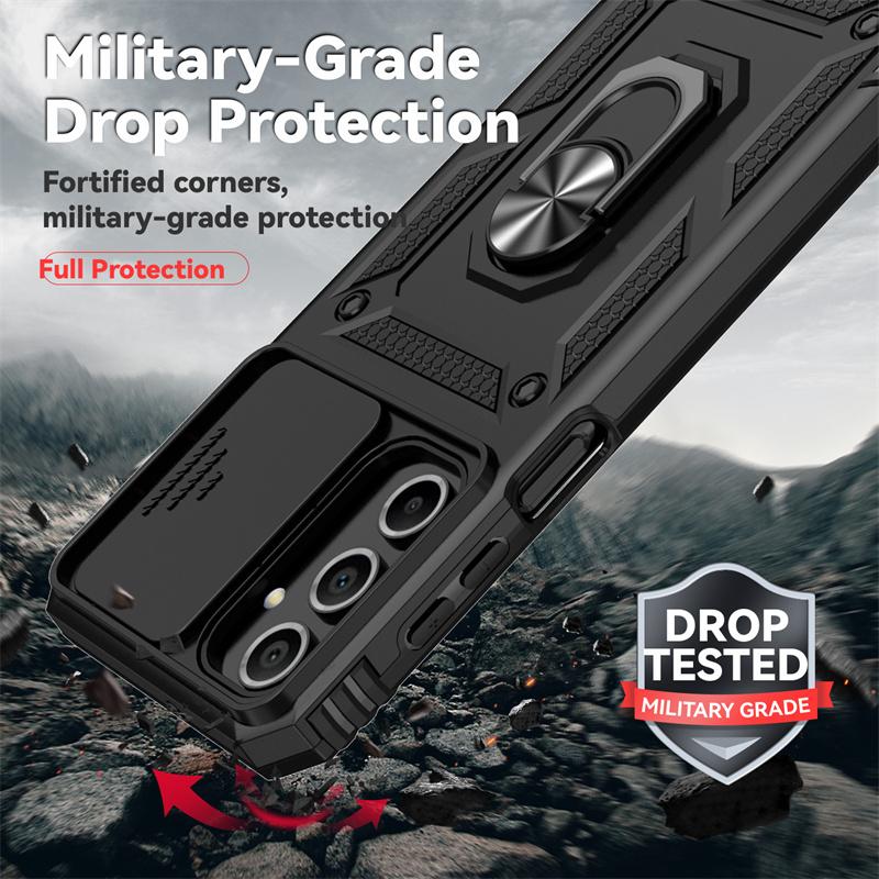 Бронированный магнитный держатель кольцо противоударный чехол для Samsung Galaxy A06 A16 A55 A35 A15 A54 A53 A25 A26 A36 A56 5G защитная крышка объектива