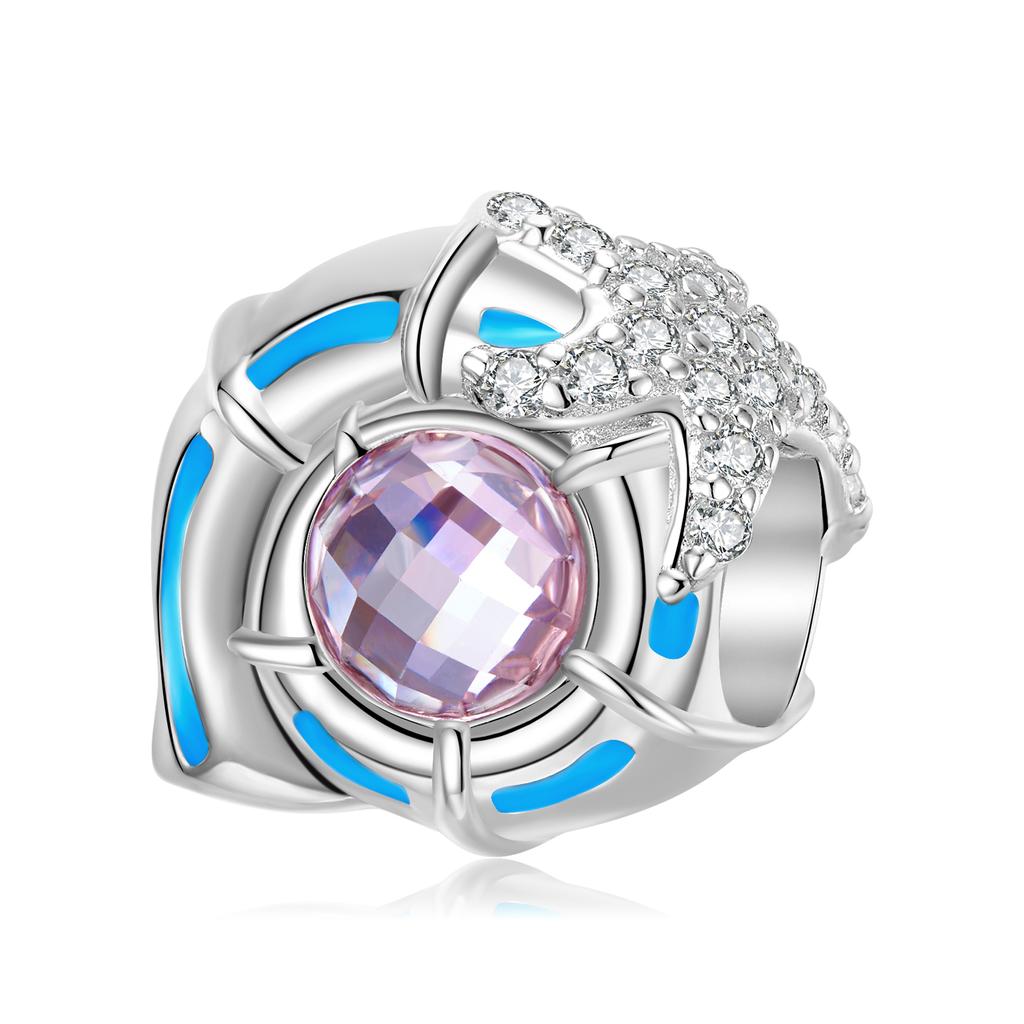 Прыгающие бусины в виде сердца дельфина в форме ракушки, подлинные бусины из стерлингового серебра 925 пробы с цирконием, женские ювелирные изделия, изысканные аксессуары