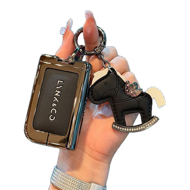 High-End Leather Metal Key Case: Fits Lynk & Co Models 03, 07, 09 - Full Coverage Protection for Remote Key Fob