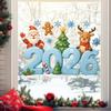 2026 Christmas Window Stickers Santa Claus Snowflake Reindeer Pattern Glass Xmas Decals Holiday Decor