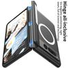 Магнитный шарнир для чехла для беспроводной зарядки Magsafe для Google Pixel Fold, жесткого кожаного чехла из ПК с подставкой и защитным чехлом из стеклянной пленки