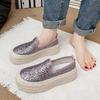 Sequined Fisherman Platform Women's Spring New Lazy One-pedal Breathable Fashion Casual Single Shoes Women