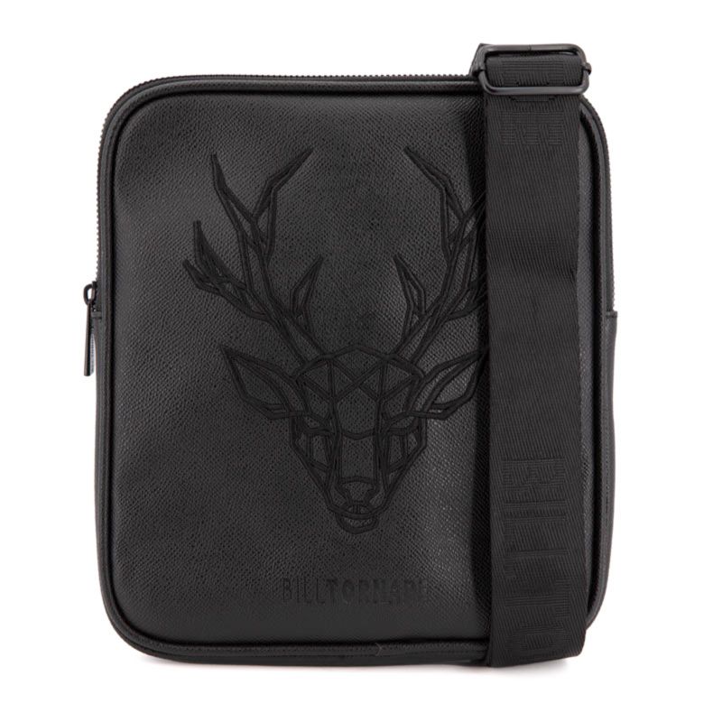Safiano Flat Bag with Deer Embroidery 22x25x2cm for Men BILL TORNADE