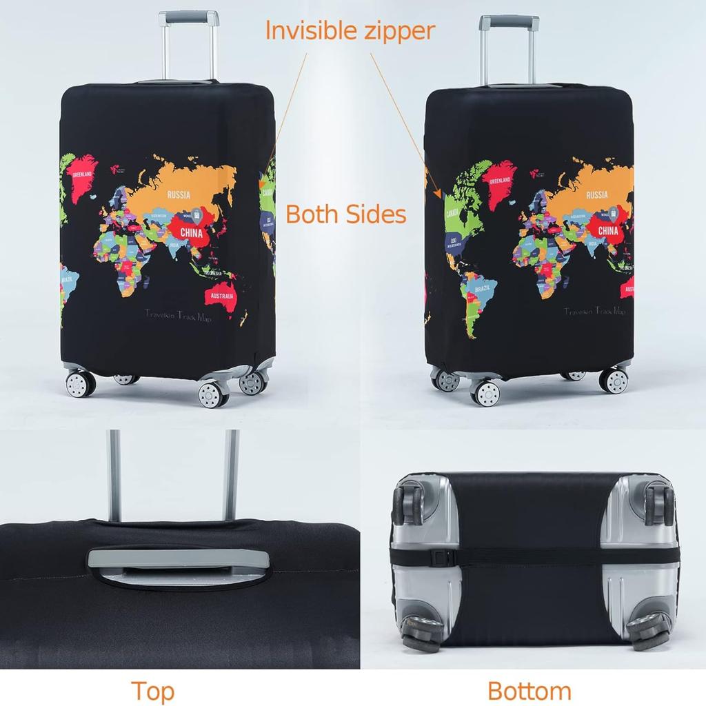 Дорожные чехлы для чемодана, Чехол для чемодана Защита багажа, Пылезащитный Прочный Эластичный, Подходит для багажа 18-32 дюйма AVE