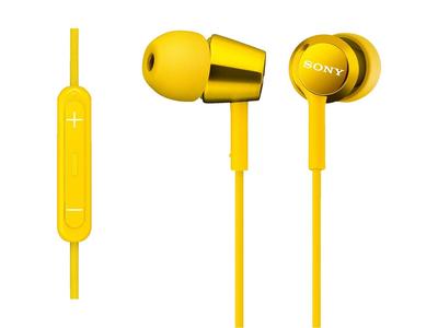 Sony Наушники канального типа с пультом дистанционного управления и микрофоном для iPhone/iPod/iPad Yellow Y MDR-EX150IP MDR-EX150IP
