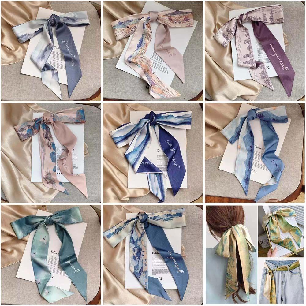 Oil Painting Headband Floral Hair Ribbon Scarf Retro Floral Bands