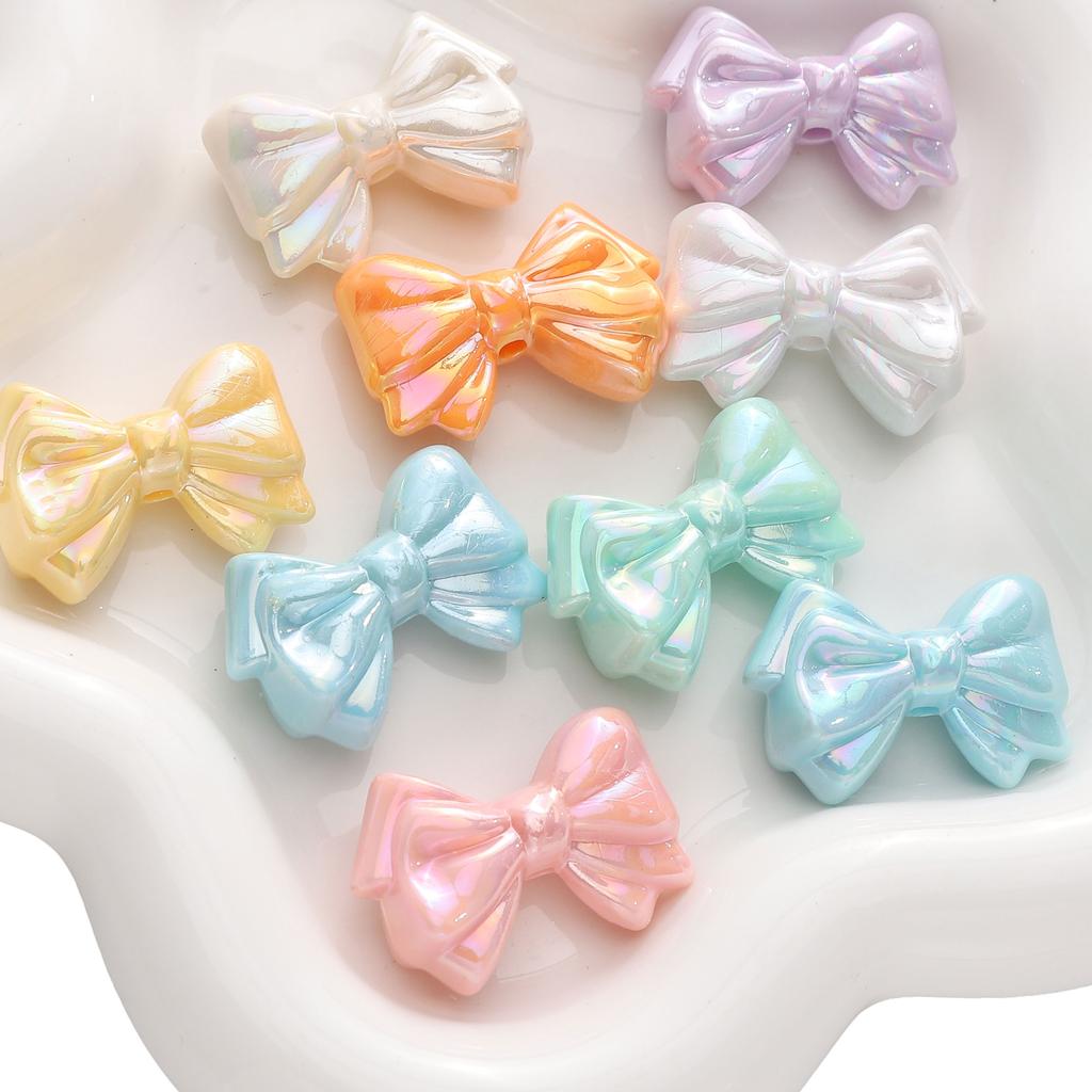 2/10 шт. акриловые бусины-бантики цвета AB, разбросанные бусины для самостоятельного изготовления браслетов, ожерелий и ювелирных изделий