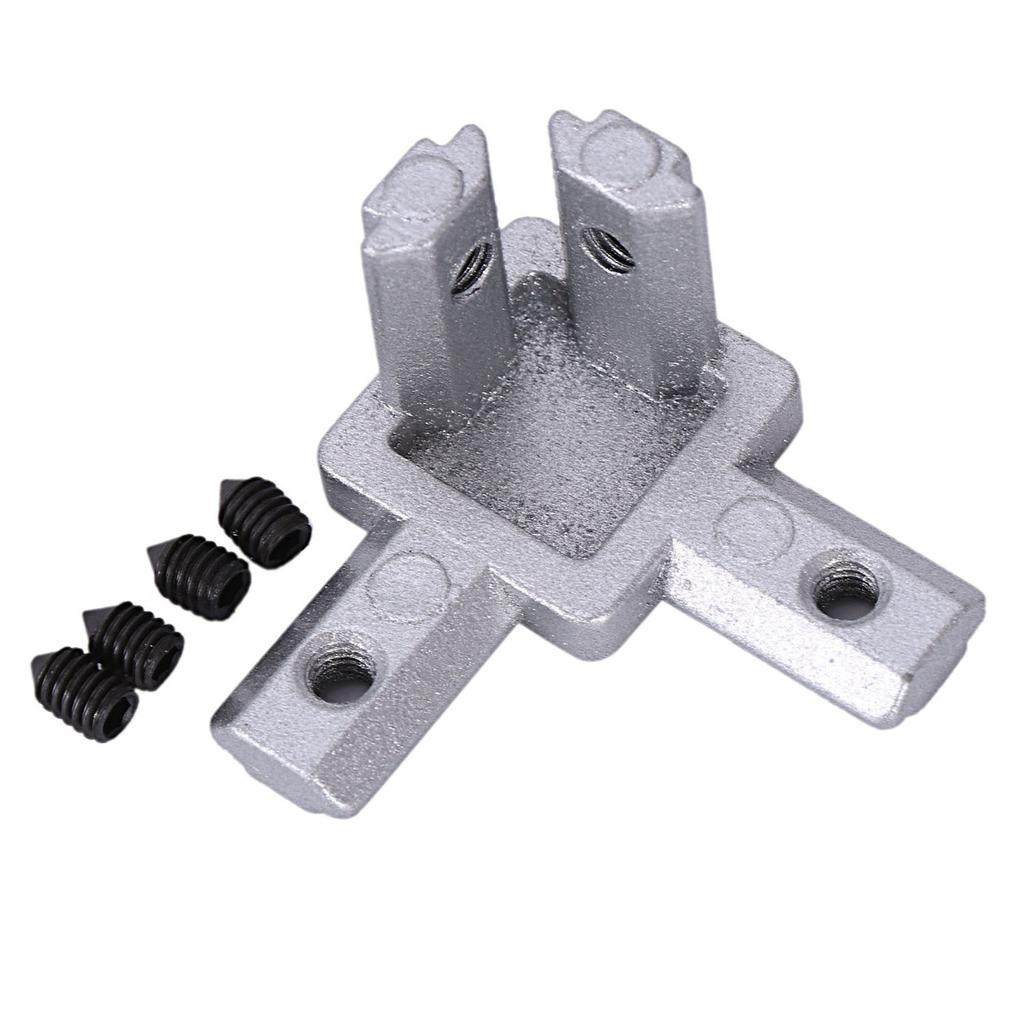 A84E-3-Way End Corner Bracket Connector For T Slot Aluminum Extrusion Profile 2020 Series (Pack Of 8, With Screws)