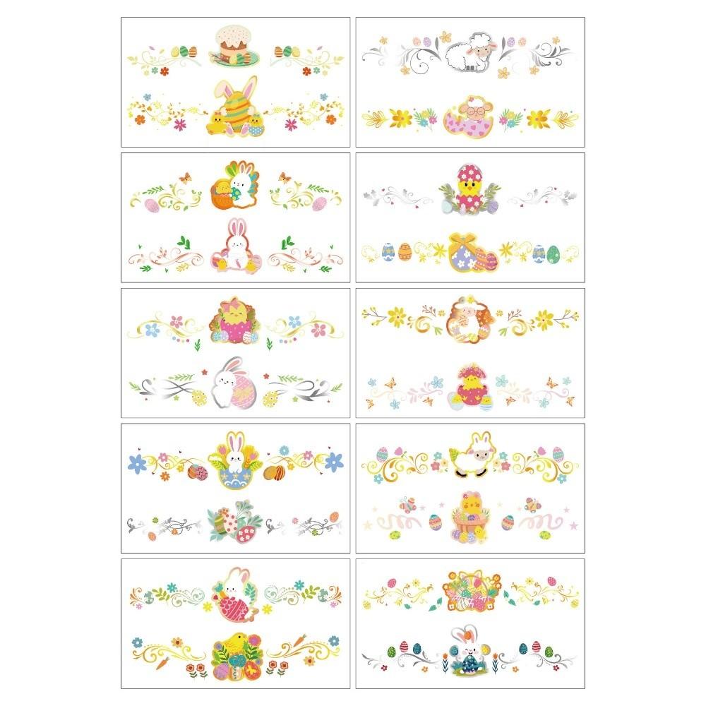 Wrist Arm Face Leg Face Temporary Tattoo Rabbit Carrot Eggs Flower Freckle Tattoo  Easter Day