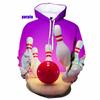 Толстовка с шаром для боулинга для мужчин/женщин с 3D-принтом, толстовки с капюшоном, осенняя толстовка с длинным рукавом, повседневные детские толстовки с капюшоном для мужчин, толстовка с капюшоном, пальто