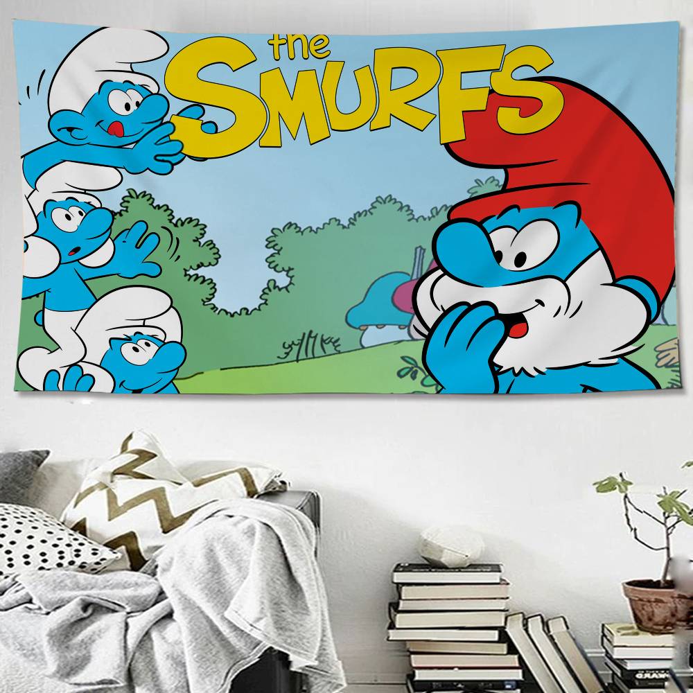 S-Smurfs Cute Chart Tapestry Art Science Fiction Room Home Decor Cheap Hippie Wall Hanging