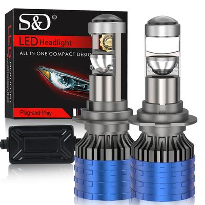 2 шт. H4 H7 светодиодный мини-объектив проектора H8 H11 Canbus 9005 HB3 9006 HB4 автомобильные фары накаливания 80000LM 120 Вт прожектор дальнего/ближнего света LHD RHD авто лампа 12 В 6000 K