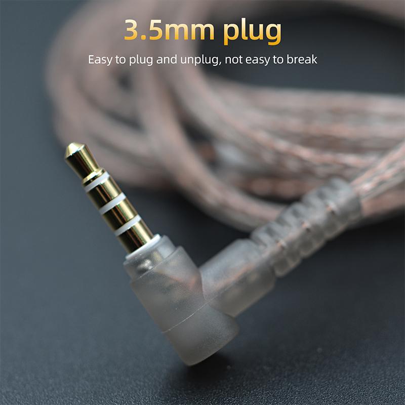B/C Pin 2Pin Cable Upgrade Oxygen-Free Copper High-Purity With Mic Earphones Cable For KZ 2Pin 3.5mm Headphone Cord In Ear Cable