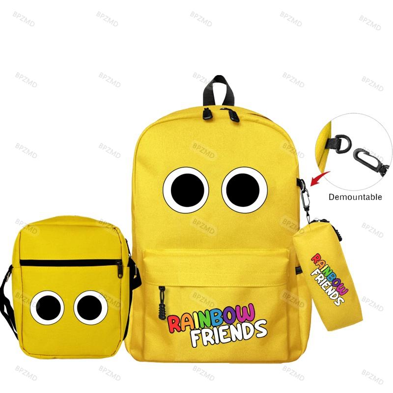 3 шт./компл., оригинальные рюкзаки с радужными друзьями для мальчиков и девочек, школьный рюкзак большой емкости, игровой рюкзак, сумка-пенал