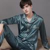 Silk Couple Pajamas Set: Long Sleeve, Plus Size, Spring/Autumn, Men's & Women's Ice Silk Homewear.