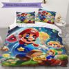 Super Mario  Prints bedding, duvet cover and pillowcases, birthday gift (1 duvet cover + 2 pillowcases, pillow insert not included)JM002