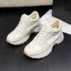 Women's Versatile Soft Leather Sporty Shoes Thick Bottom Dequn Style Casual Sneakers 2025 Spring Autumn Slip On Footwear