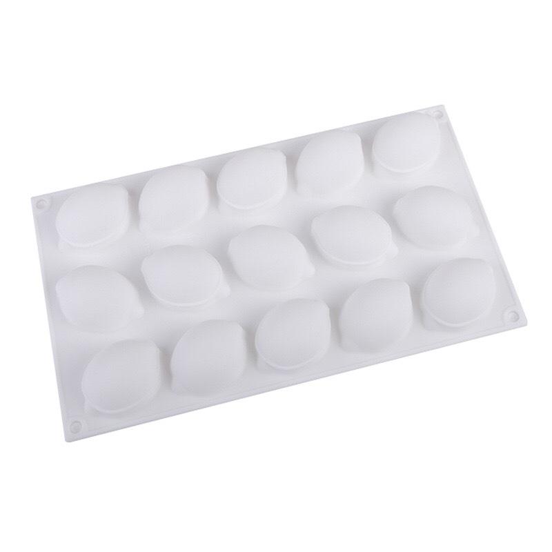 15-Cavity Lemon Silicone Mold - Football Shape for Mousse Cake Ice Cream Jelly Chocolate Fondant DIY