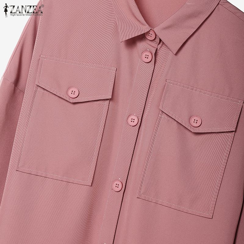 ZANZEA Женская блузка с длинным рукавом и юбки мусульманские повседневные костюмы-двойки