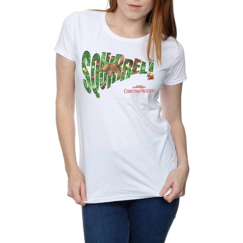 National Lampoon´s Christmas Vacation Womens/Ladies Squirrel Tree Cotton T-Shirt