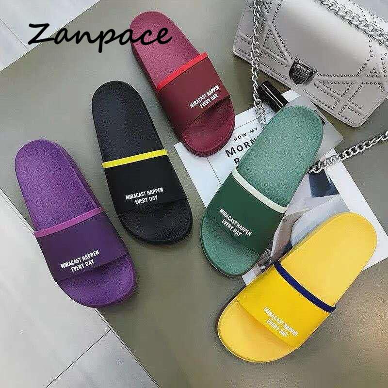 Модные летние женские домашние тапочки, удобные нескользящие шлепанцы для ванной, домашние тапочки для пар, женская обувь, утолщенные сандалии на плоской подошве