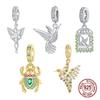 Copper Golden Scarab Amulet Hummingbird Pendant Charm Fit Original Charms Bracelet Women Diy Jewelry Gift